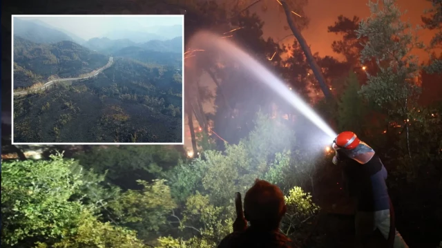 muglada 3 bin hektar orman kule dondu yanginda zarar goren alanlar dronla goruntulendi QjYRYHct