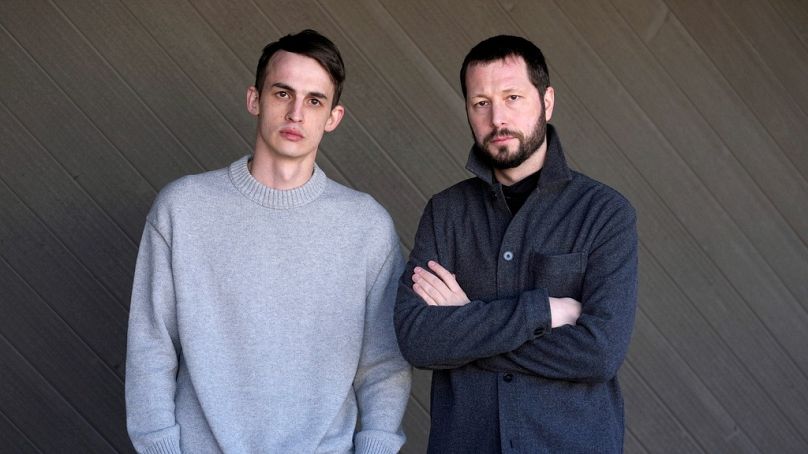 Chernov (sağda) ve ortak yapımcı Babenko, Sundance Film Festivali'nde